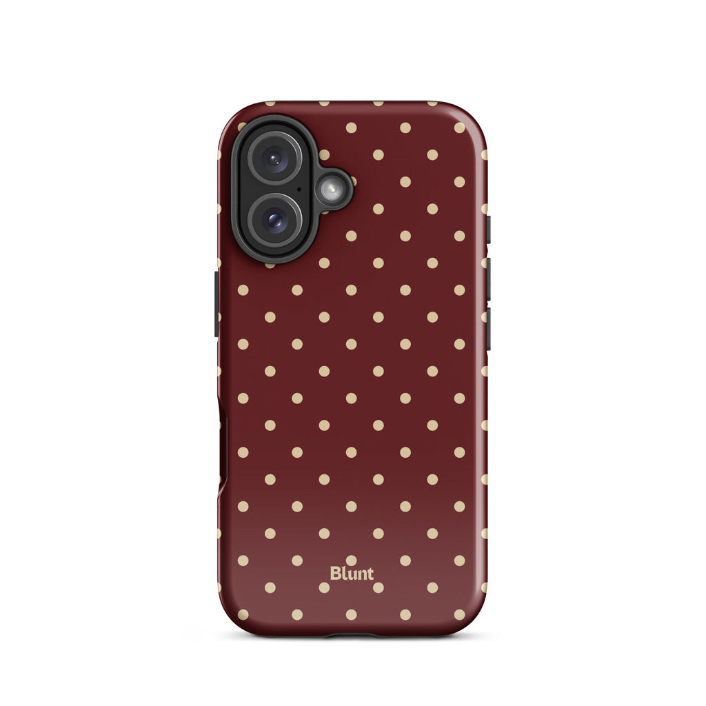Burgundy Dot iPhone Case
