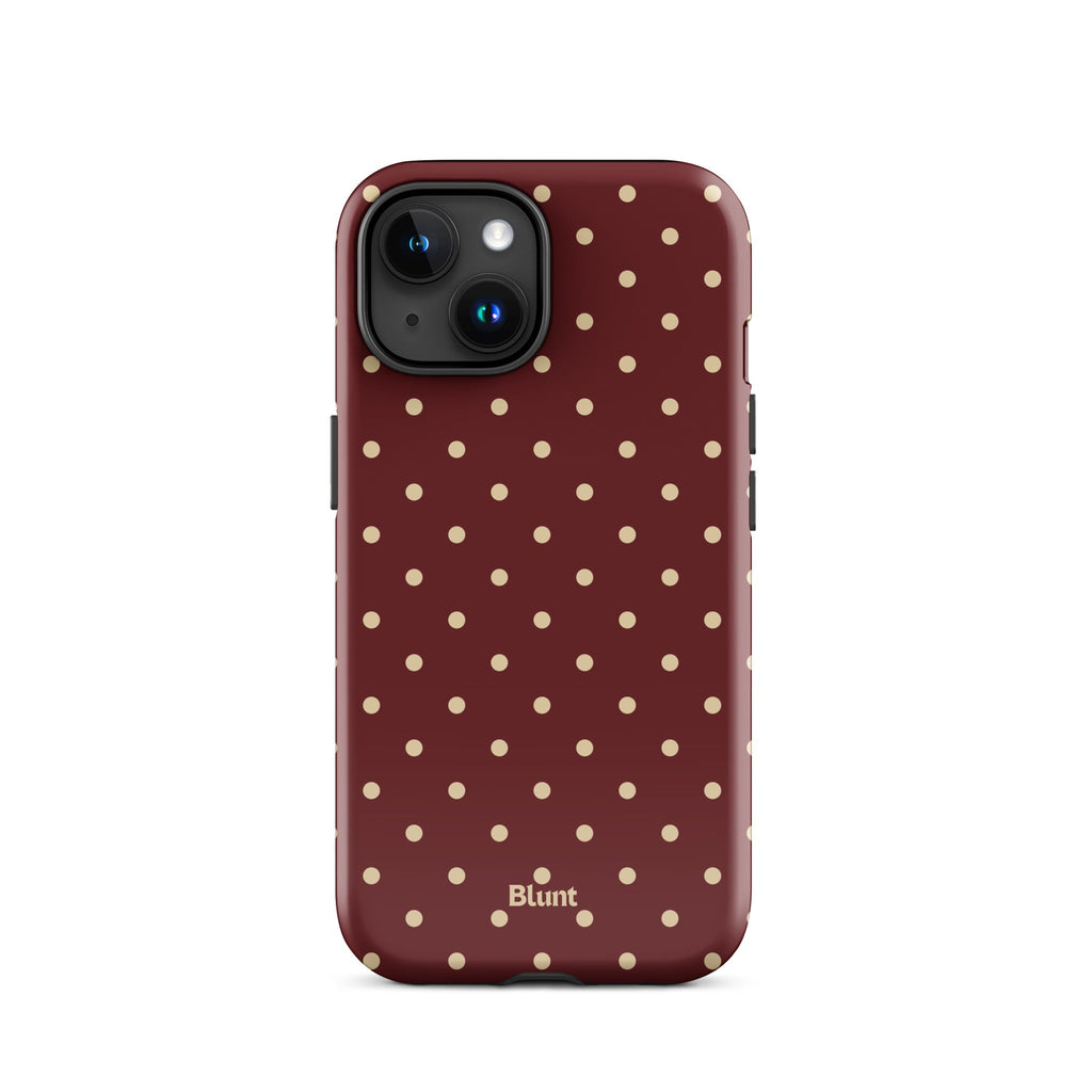 Burgundy Dot iPhone Case