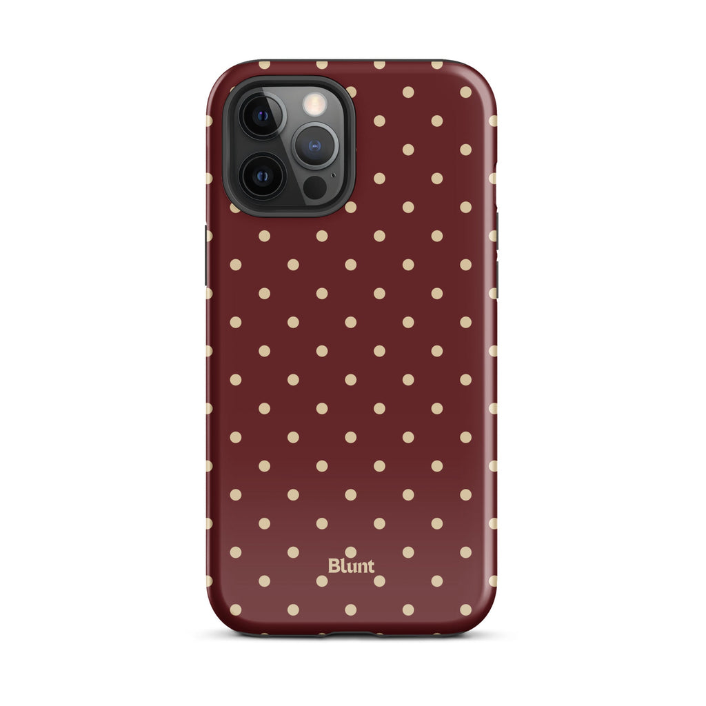 Burgundy Dot iPhone Case