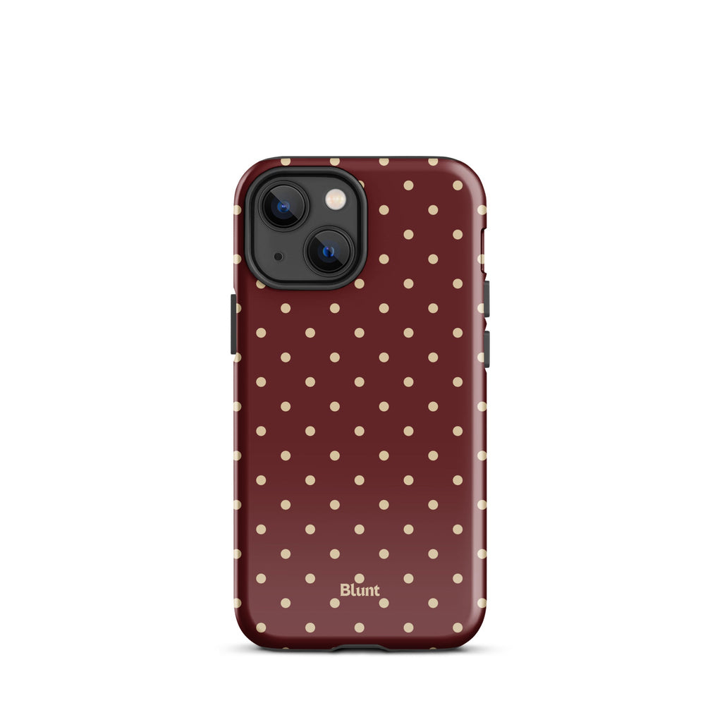 Burgundy Dot iPhone Case