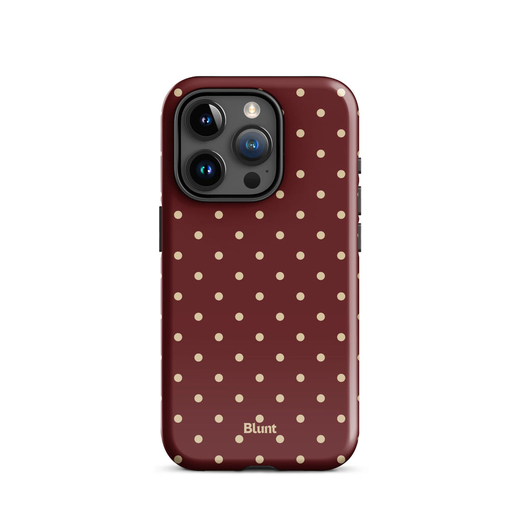Burgundy Dot iPhone Case