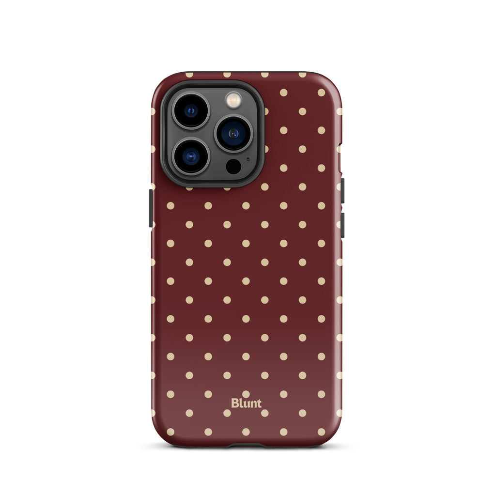 Burgundy Dot iPhone Case