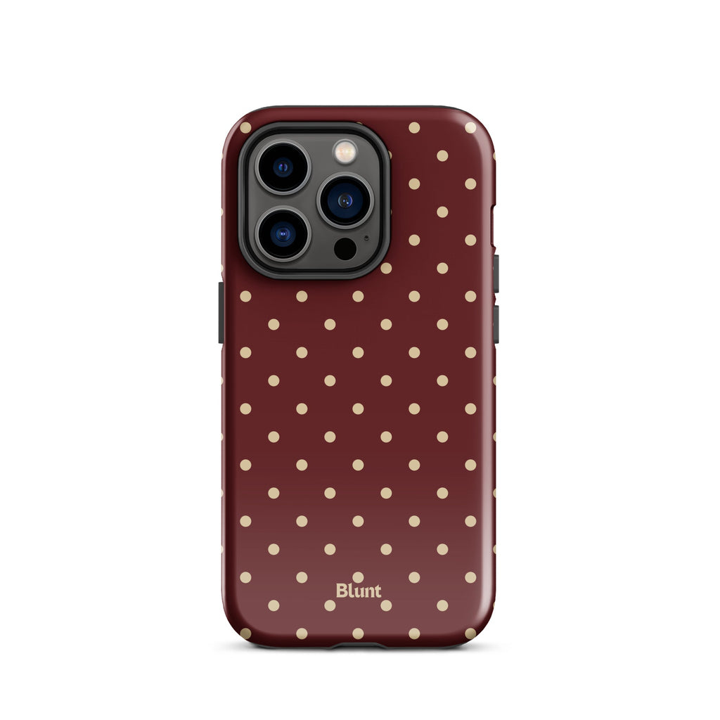 Burgundy Dot iPhone Case