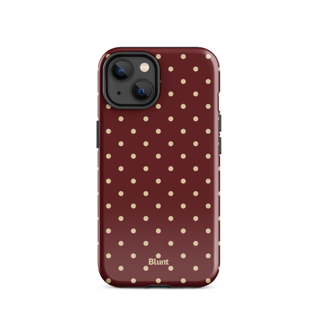 Burgundy Dot iPhone Case