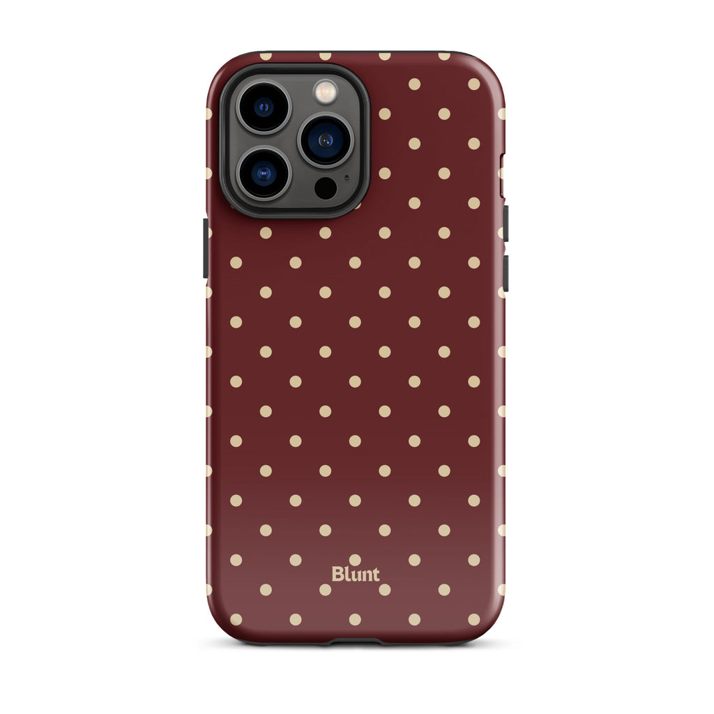 Burgundy Dot iPhone Case