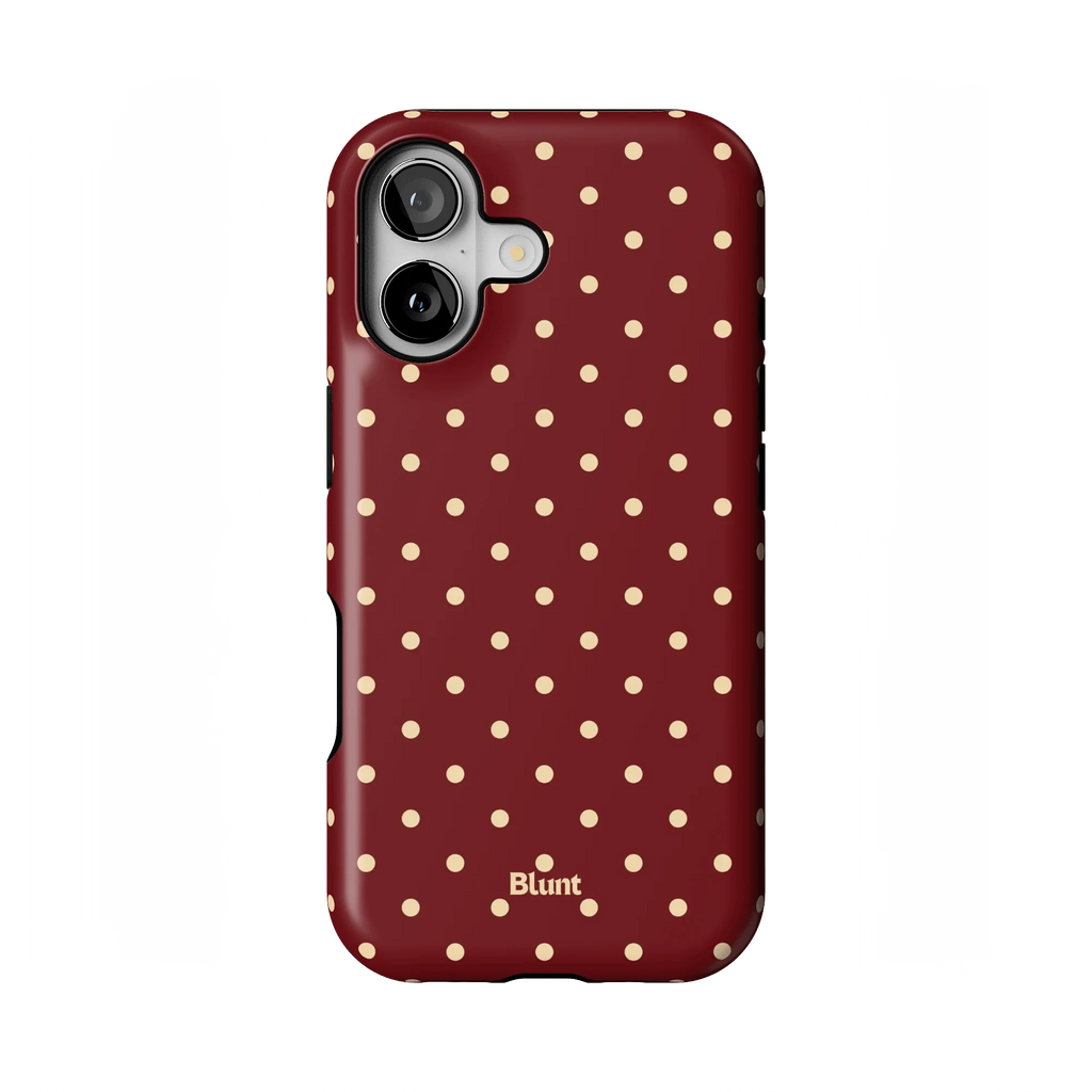 Burgundy Dot iPhone Case