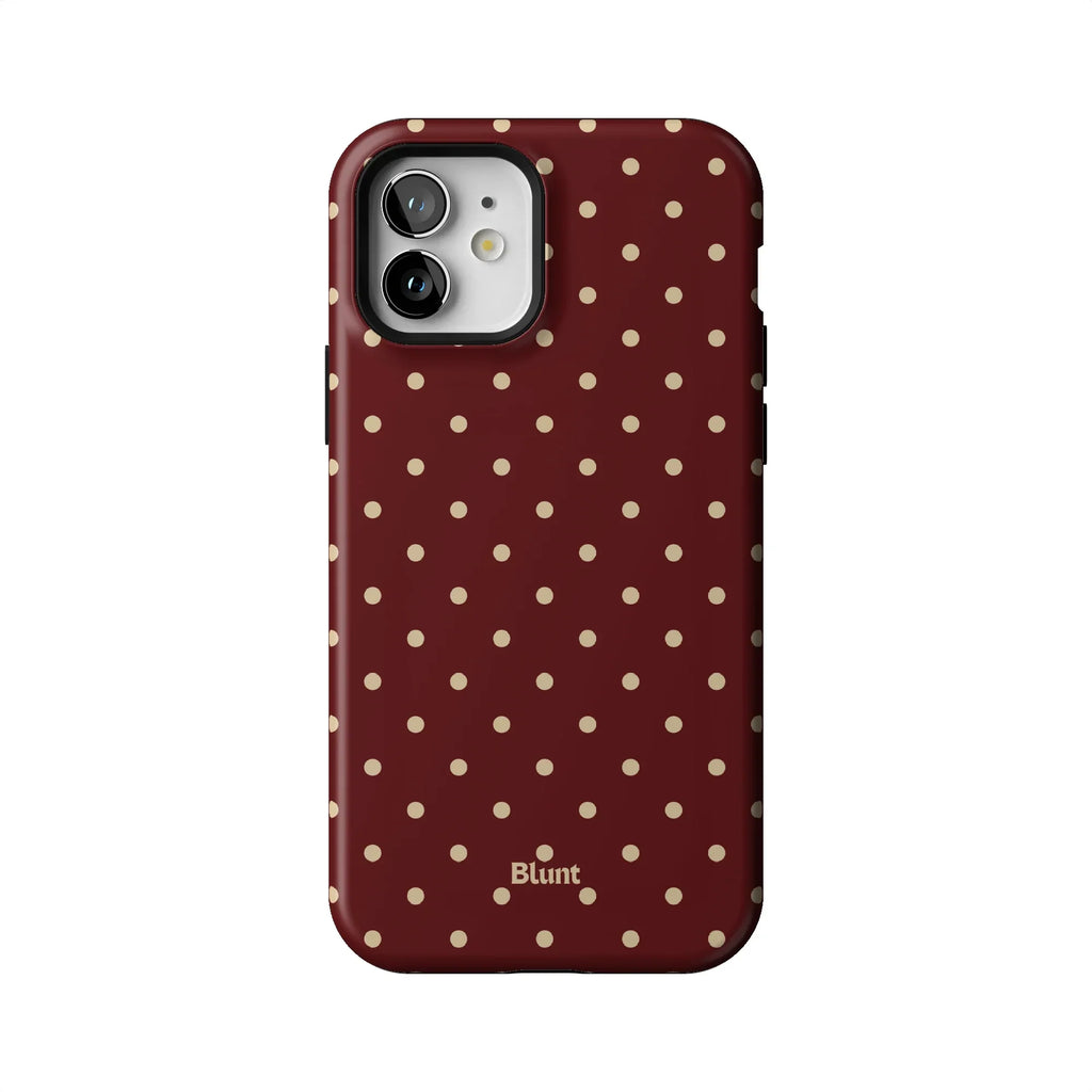 Burgundy Dot iPhone Case