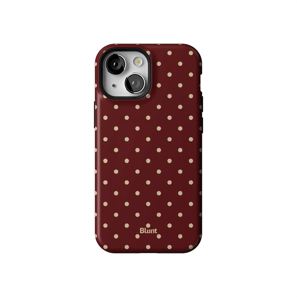 Burgundy Dot iPhone Case