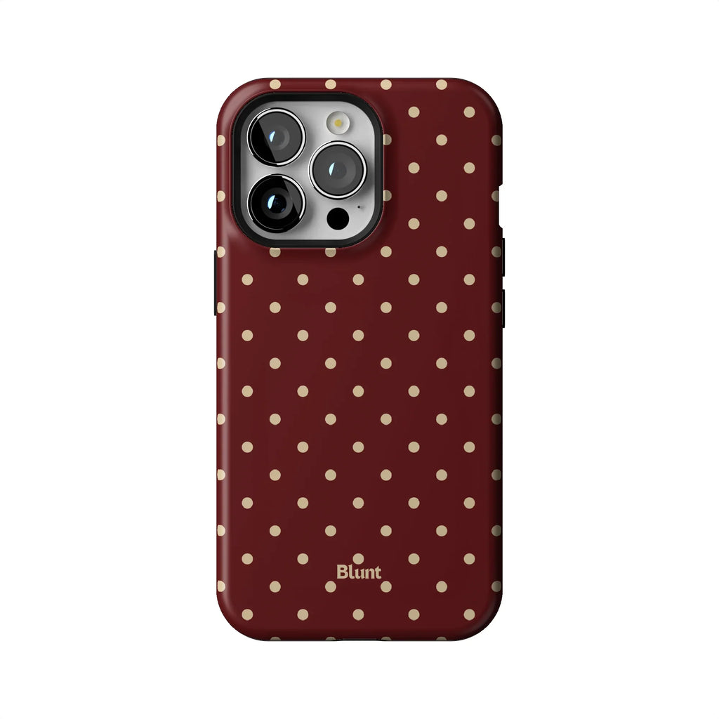 Burgundy Dot iPhone Case