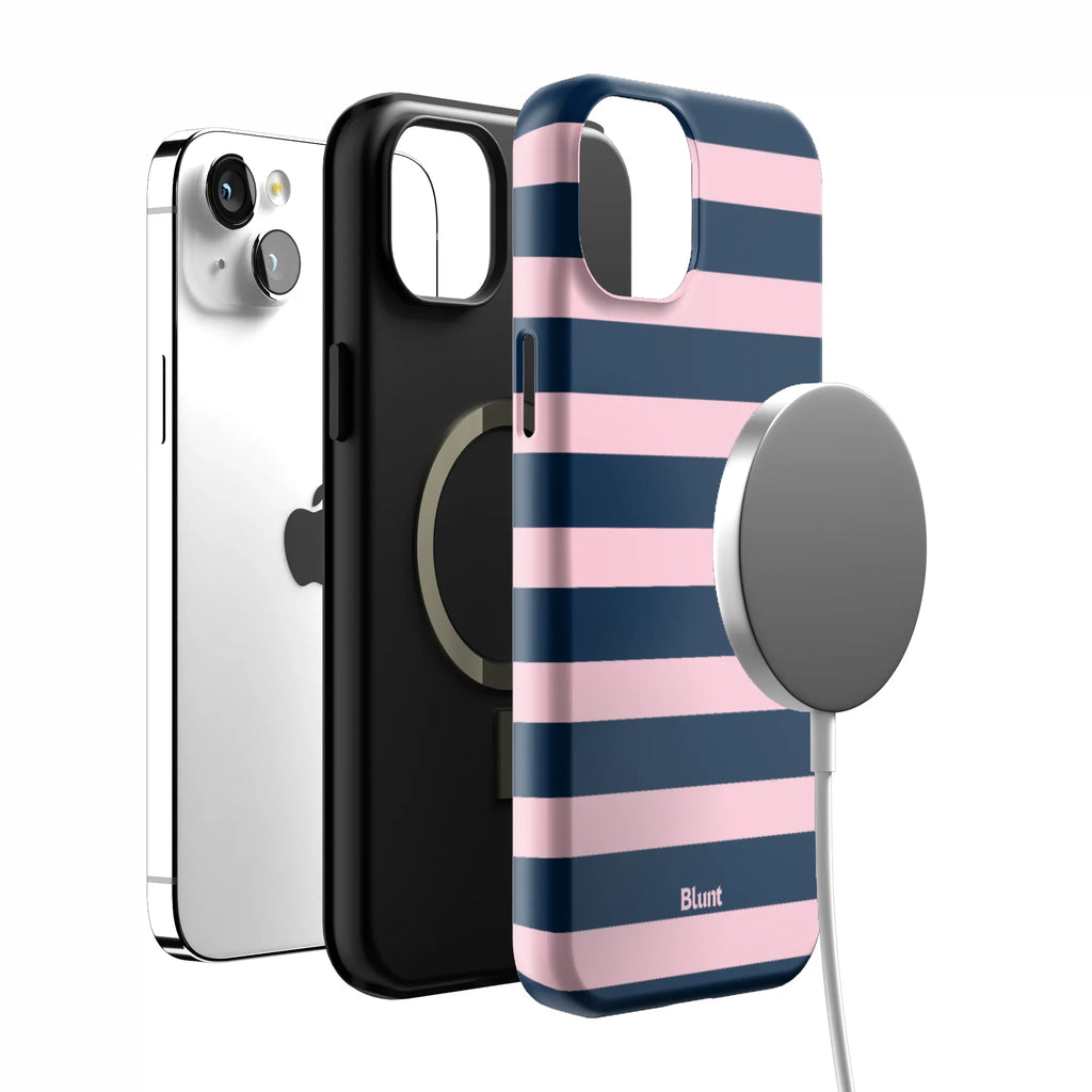 Blueberry Blush Stripe iPhone Case