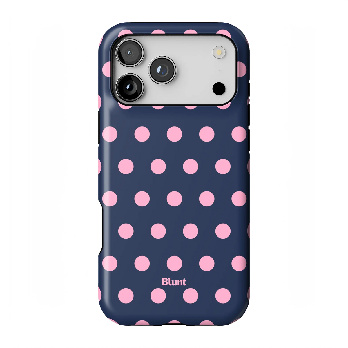 Navy Polka iPhone Case