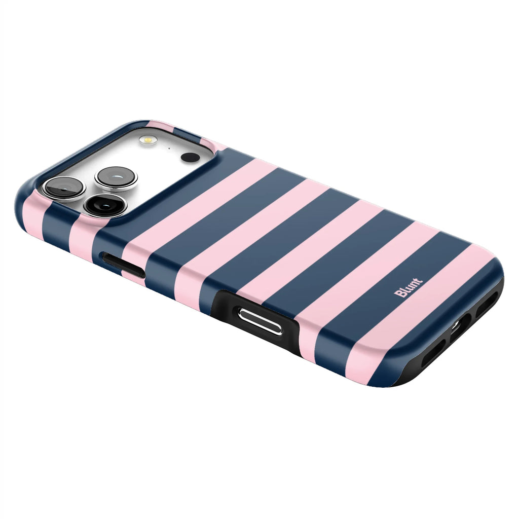 Blueberry Blush Stripe iPhone Case