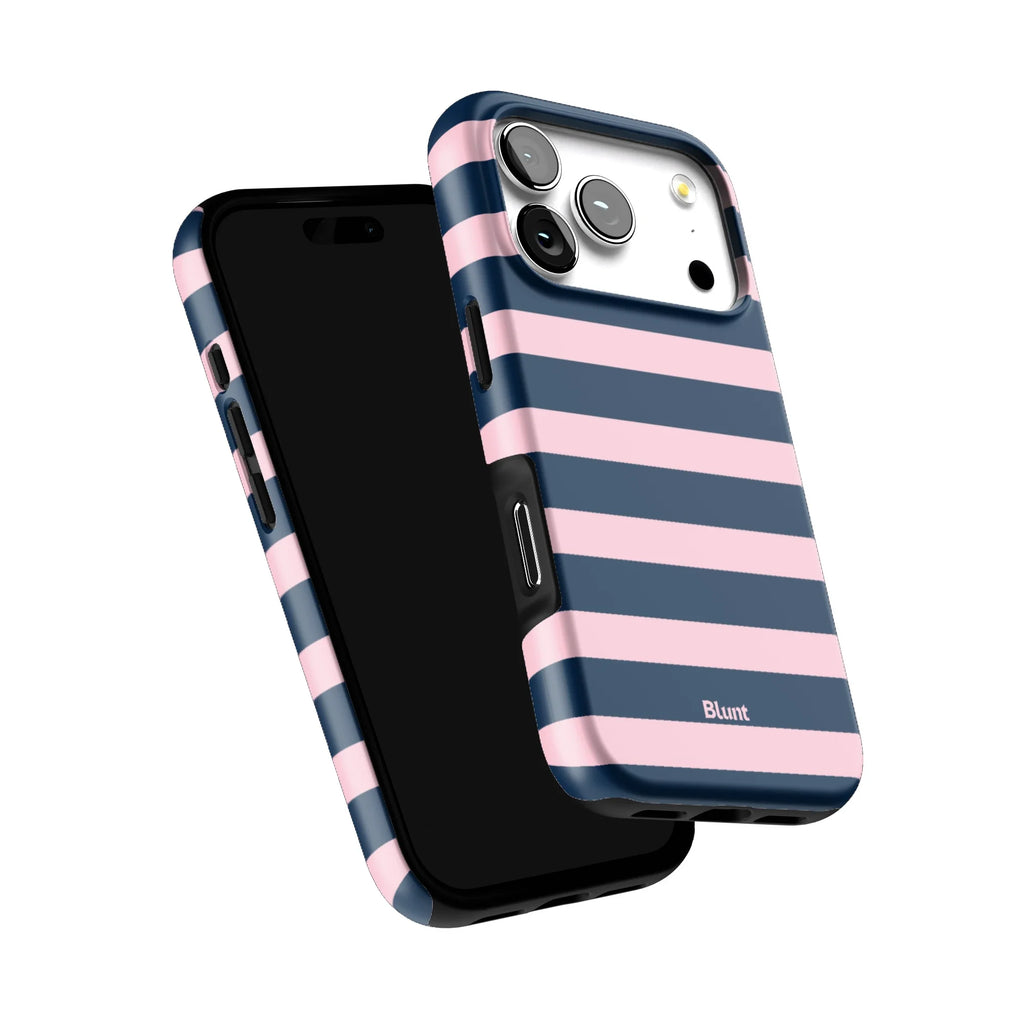 Blueberry Blush Stripe iPhone Case