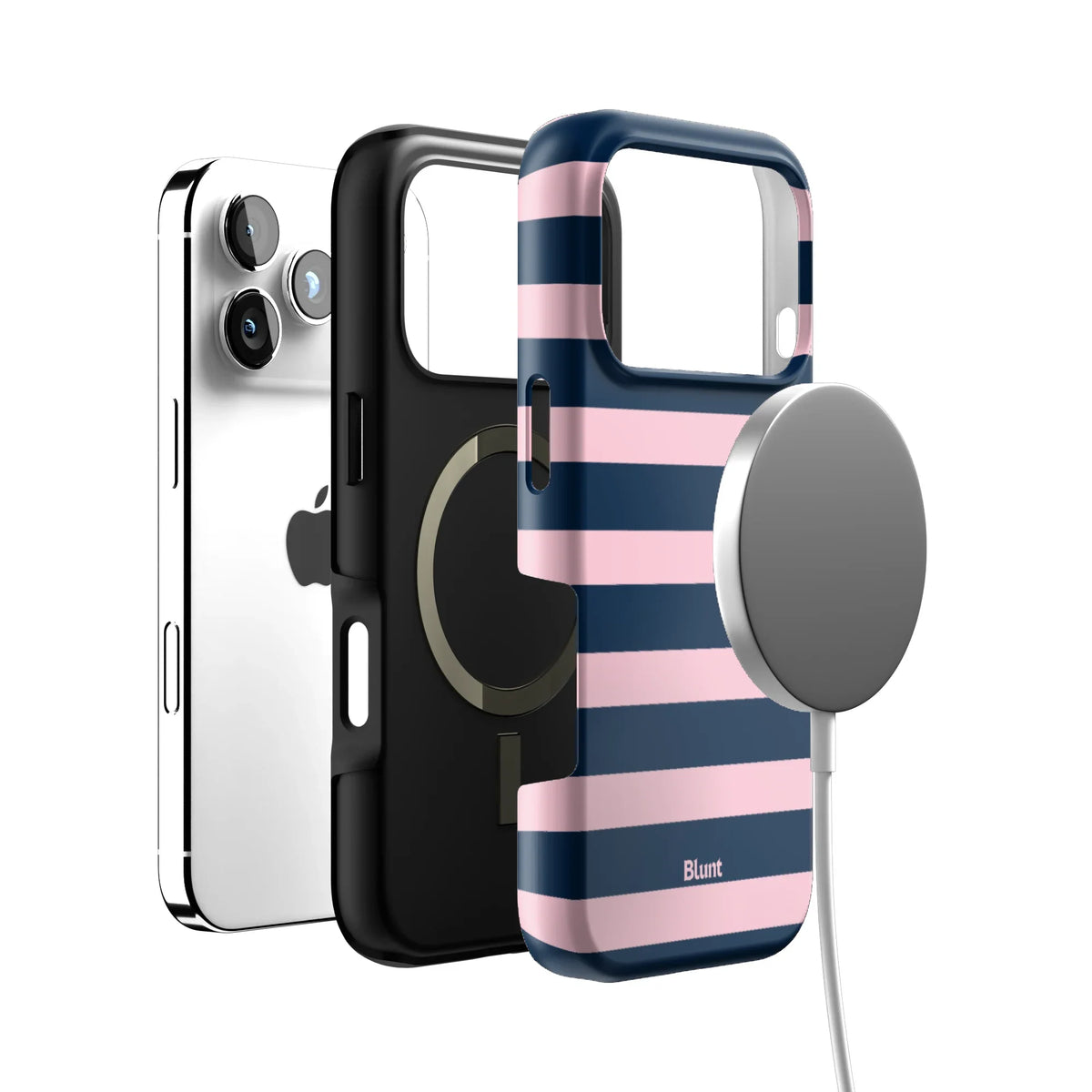 Blueberry Blush Stripe iPhone Case