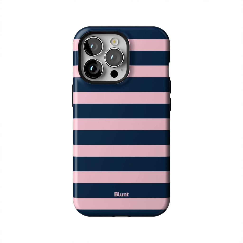Blueberry Blush Stripe iPhone Case