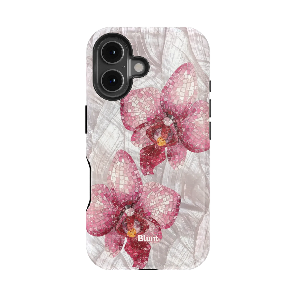 Pink Mosaic Orchids iPhone Case