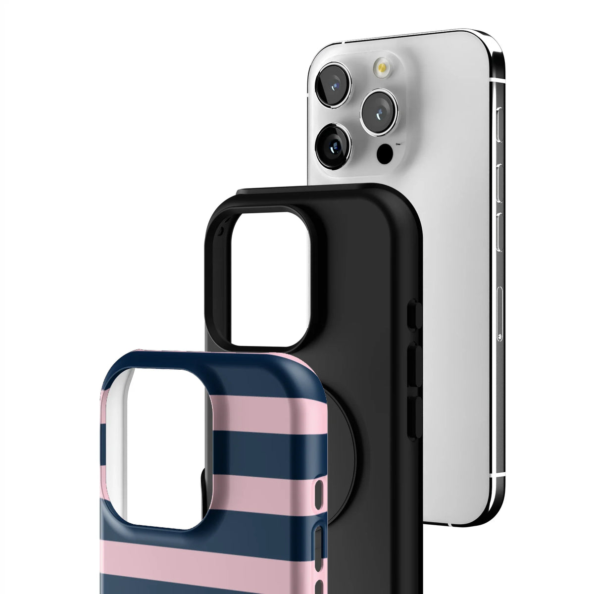 Blueberry Blush Stripe iPhone Case