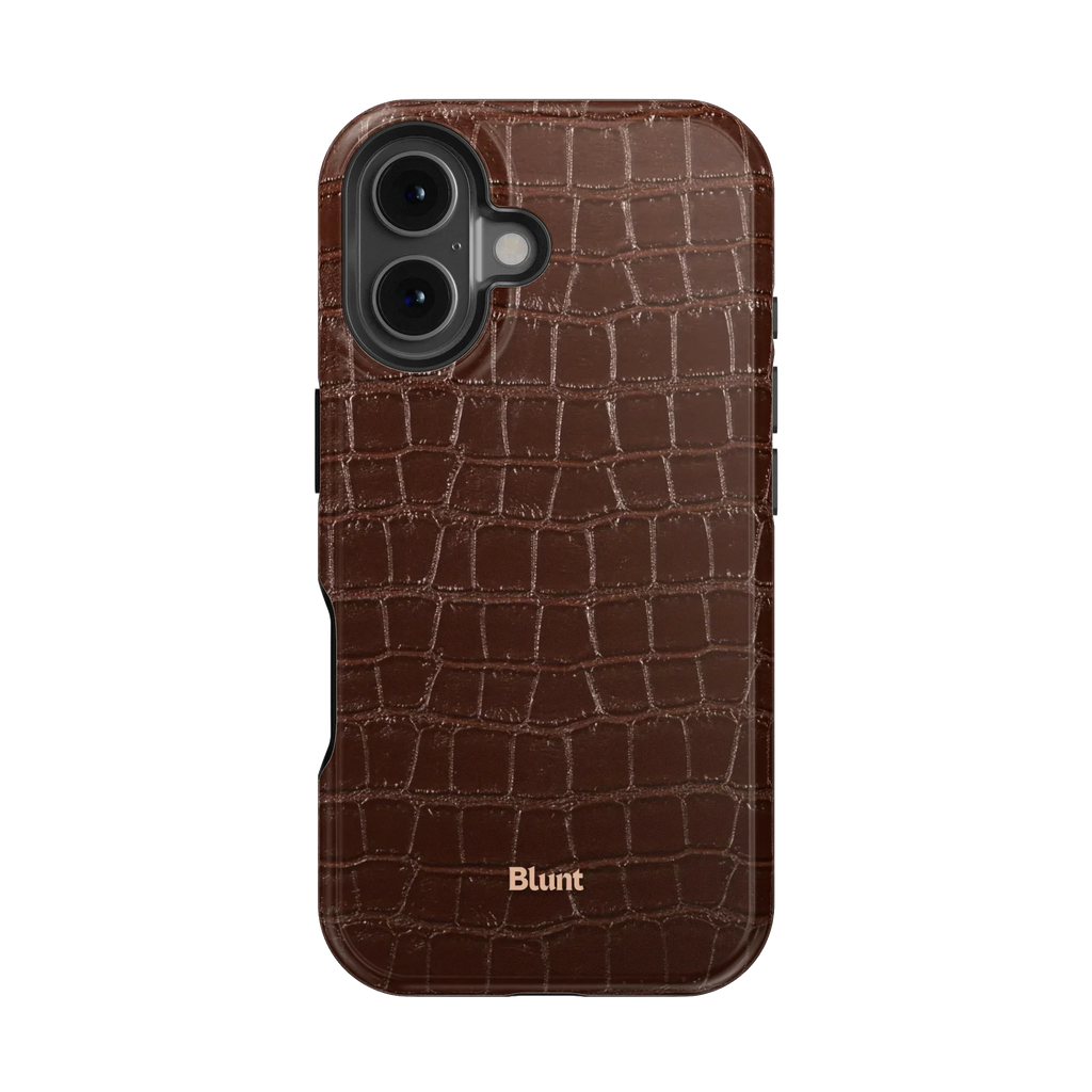 Chestnut Croc iPhone Case