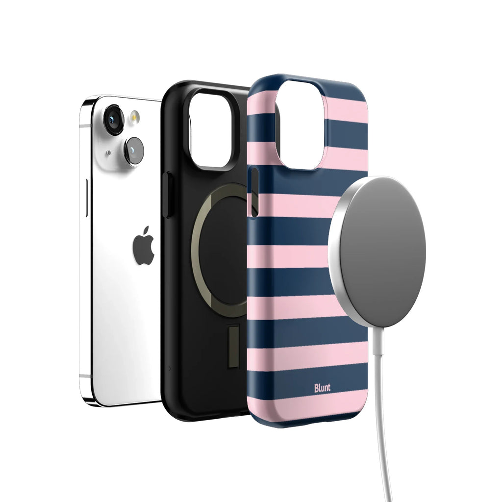 Blueberry Blush Stripe iPhone Case