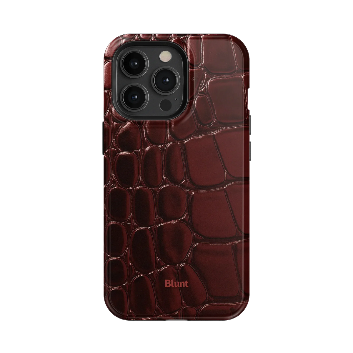 Oxblood Croc iPhone Case