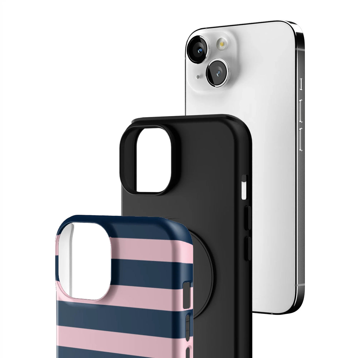 Blueberry Blush Stripe iPhone Case
