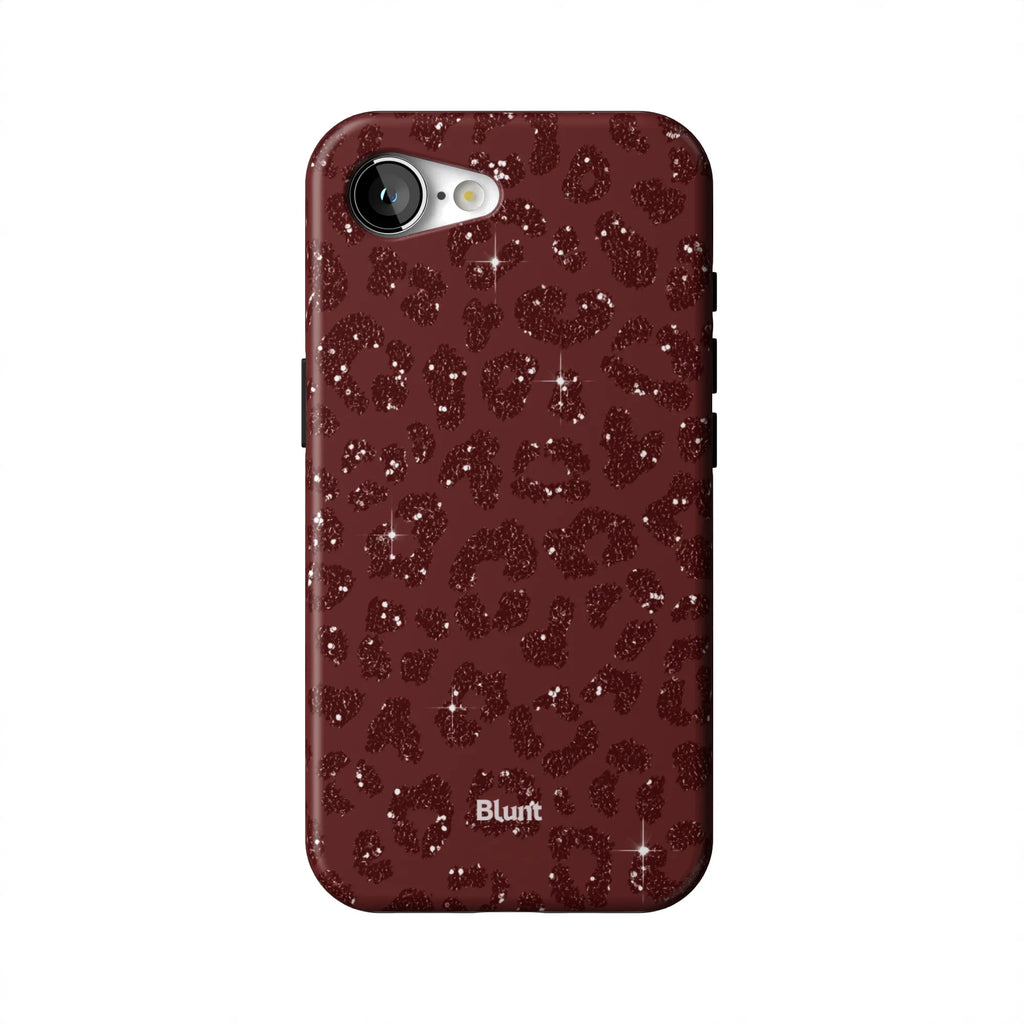 Burgundy Cheetah Print iPhone Case