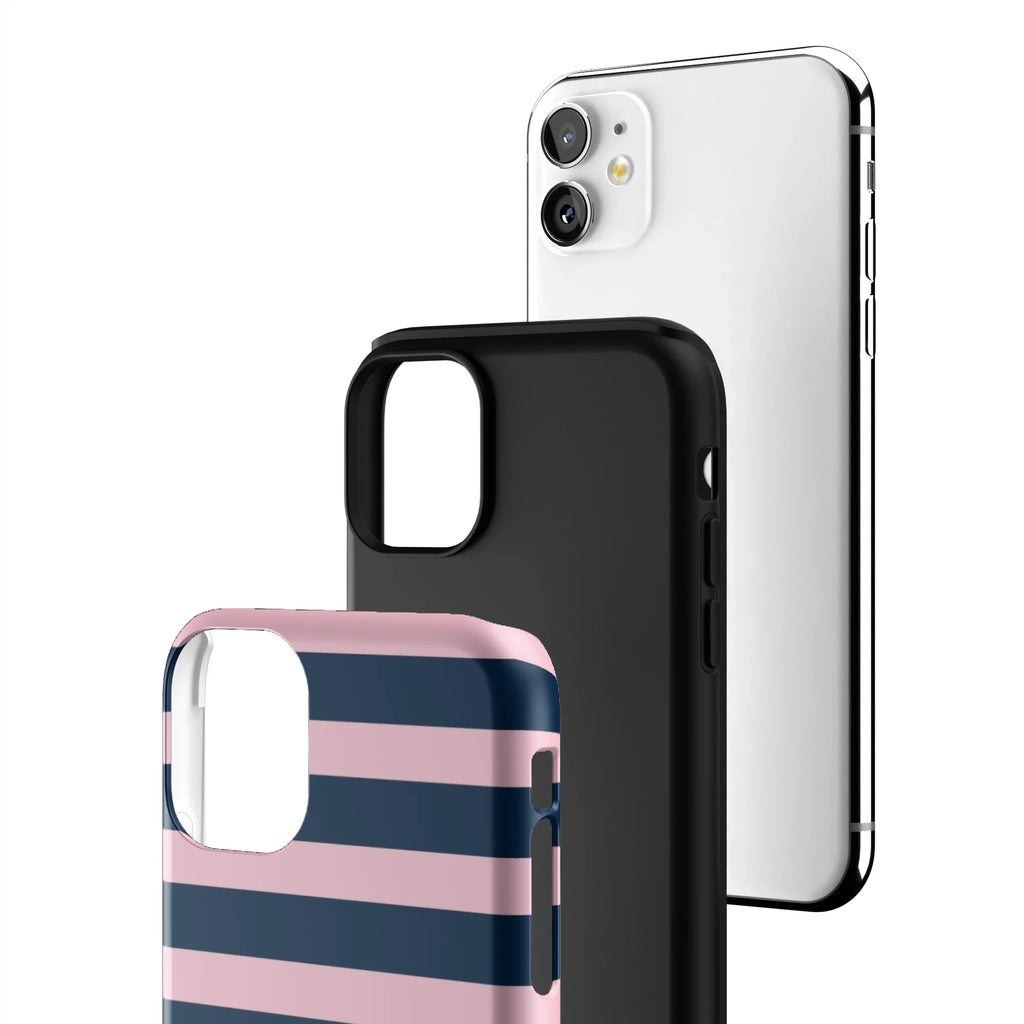 Blueberry Blush Stripe iPhone Case