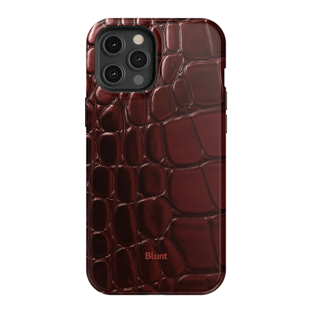 Oxblood Croc iPhone Case