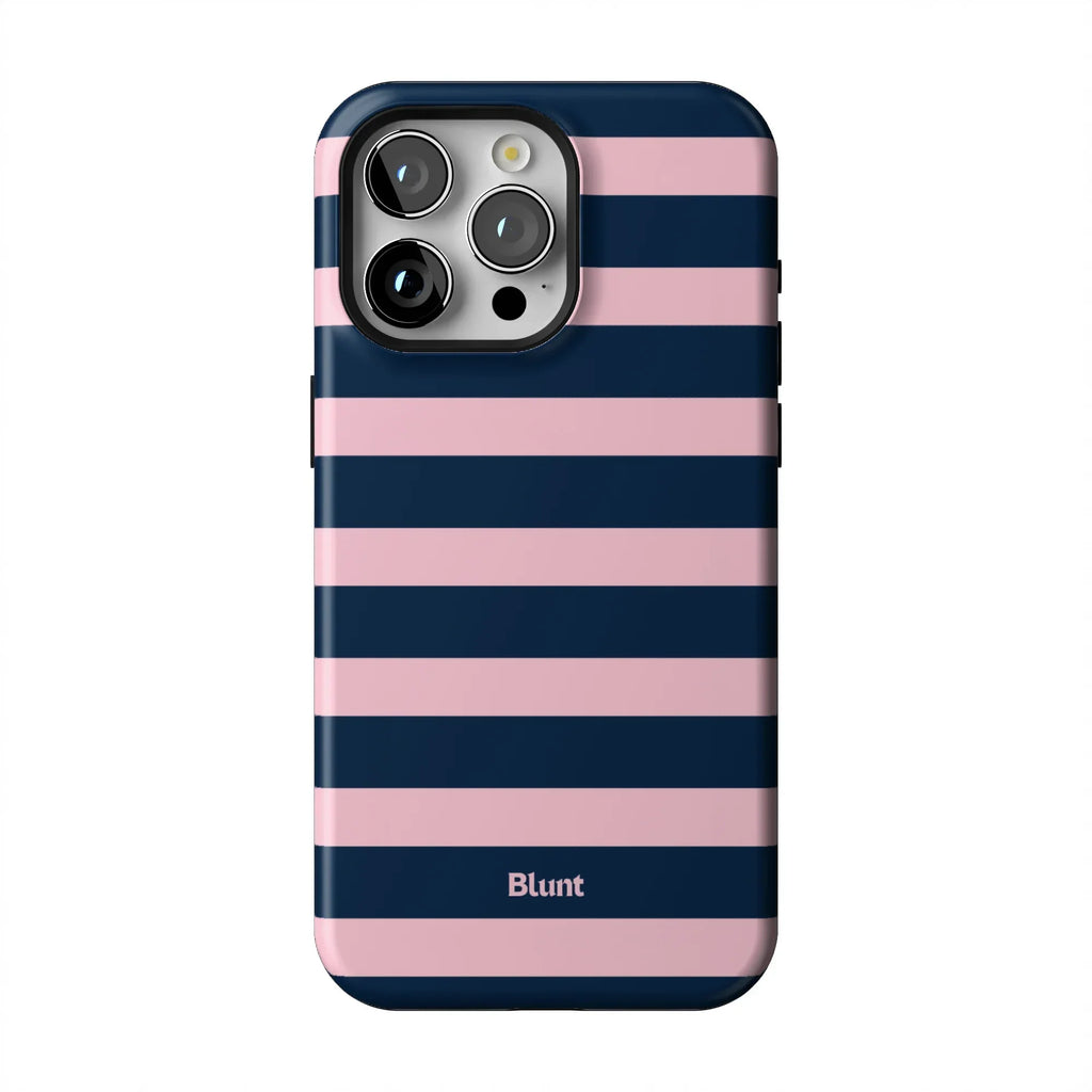 Blueberry Blush Stripe iPhone Case
