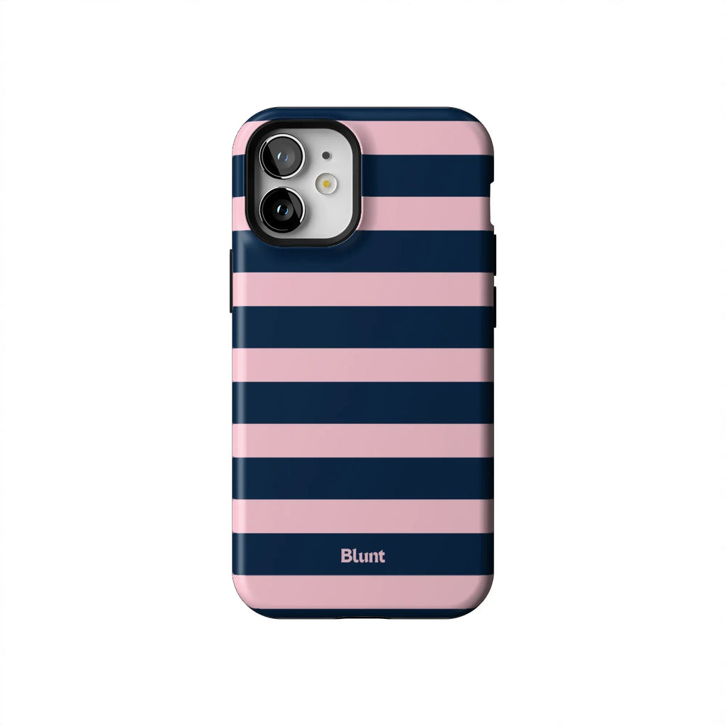 Blueberry Blush Stripe iPhone Case
