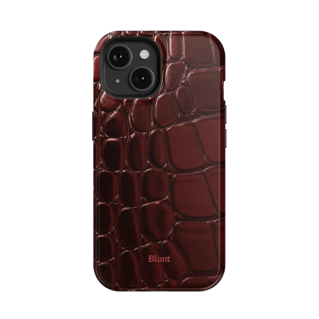 Oxblood Croc iPhone Case