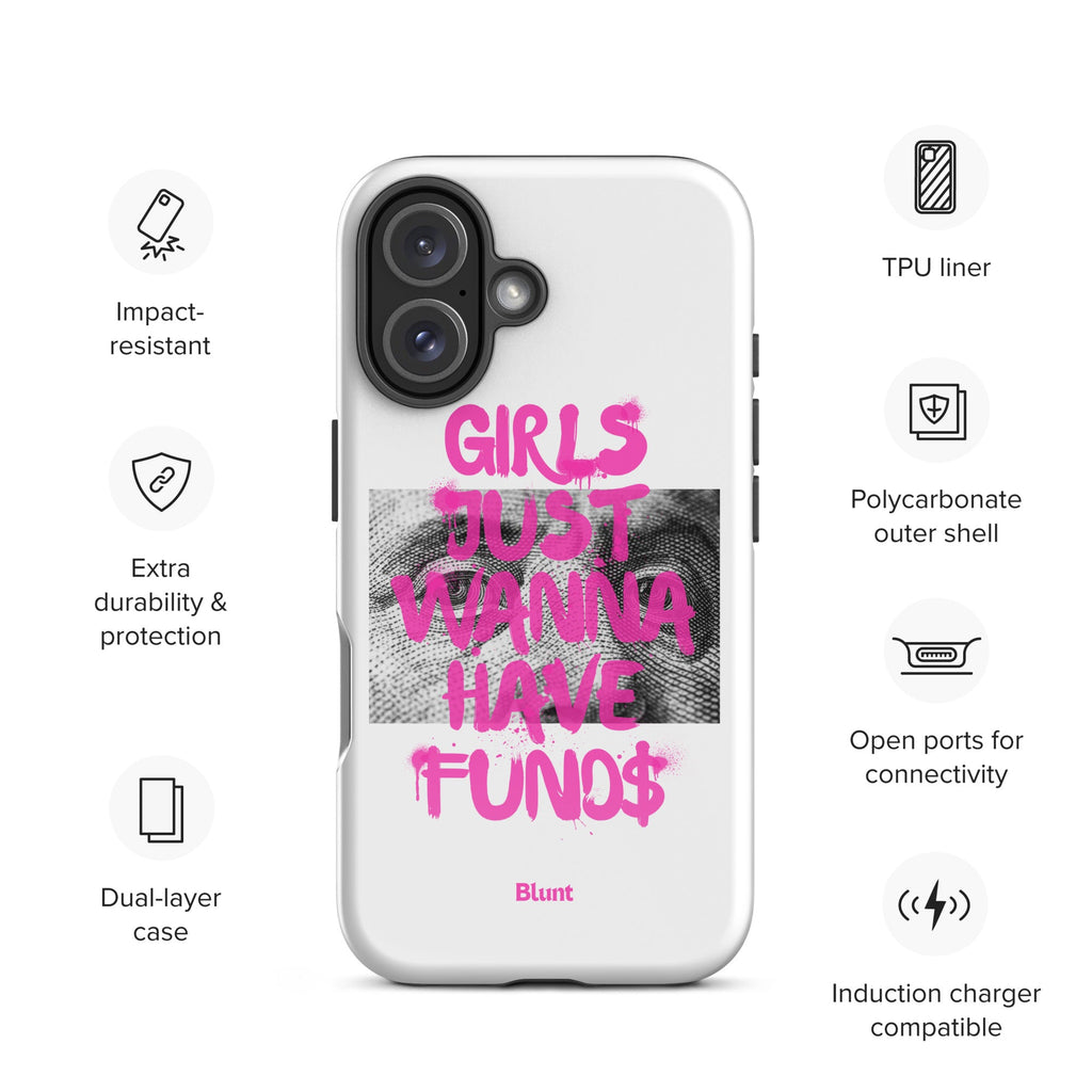 Fund$ White iPhone Case