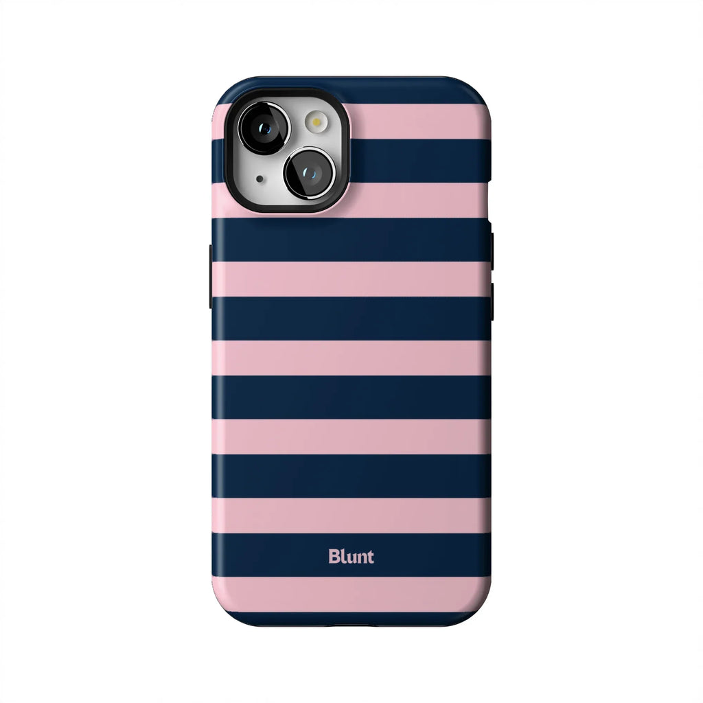 Blueberry Blush Stripe iPhone Case