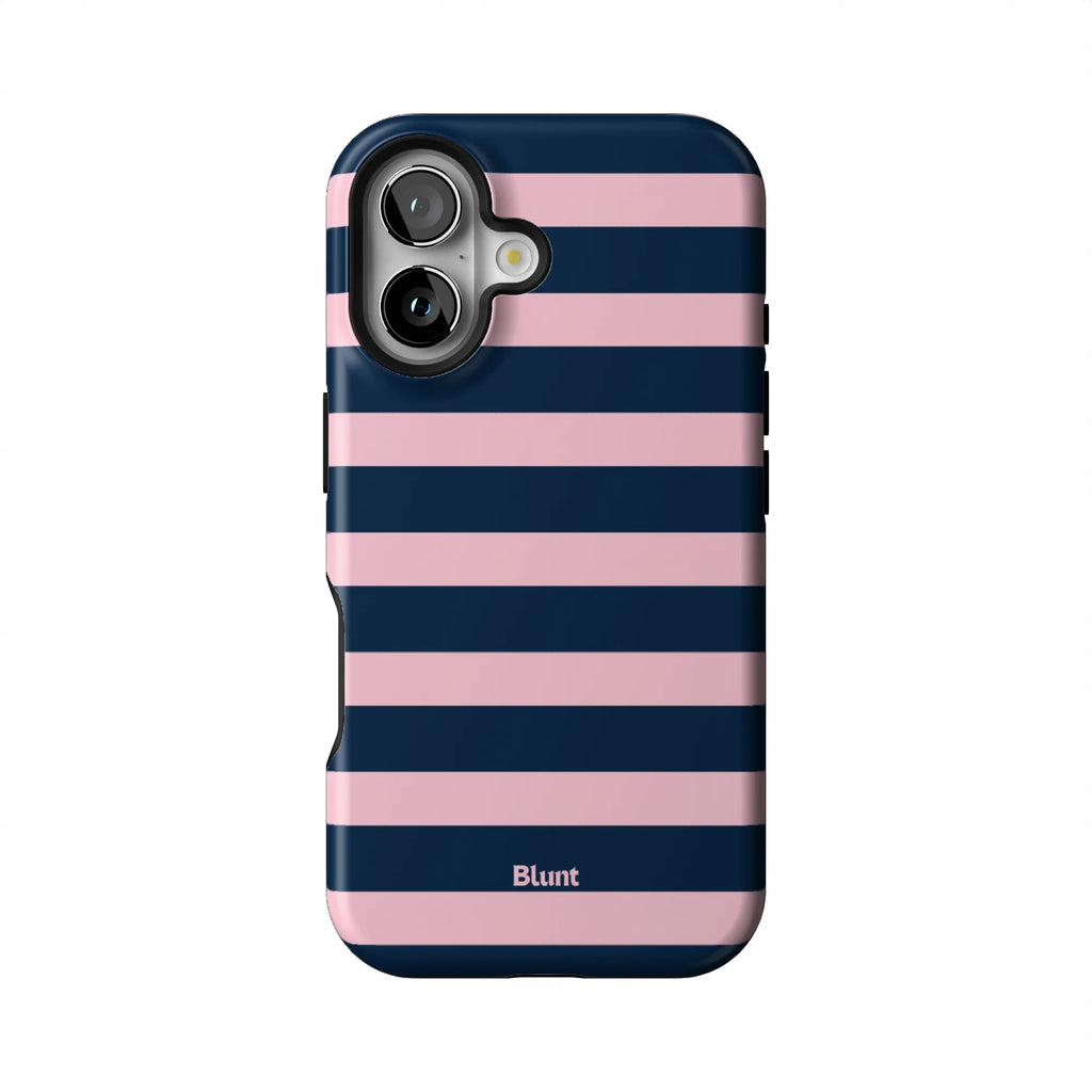 Blueberry Blush Stripe iPhone Case