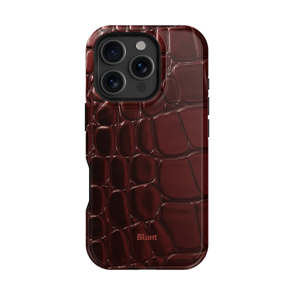 Oxblood Croc iPhone Case