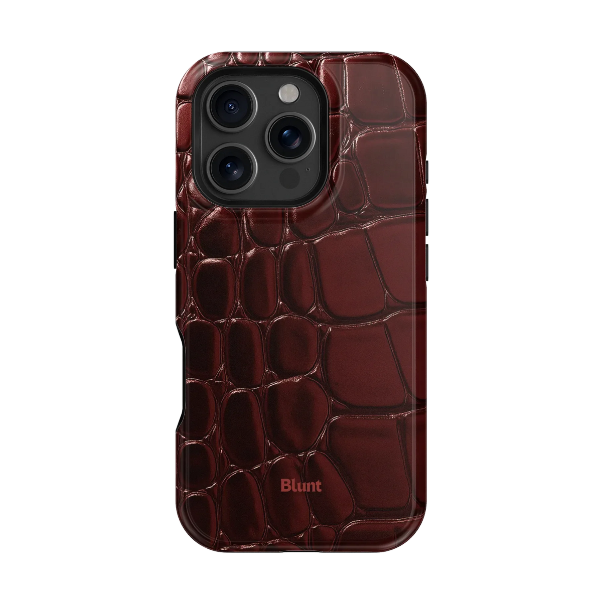 Oxblood Croc iPhone Case