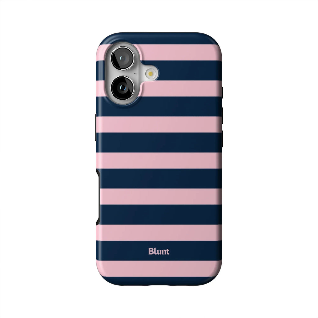 Blueberry Blush Stripe iPhone Case