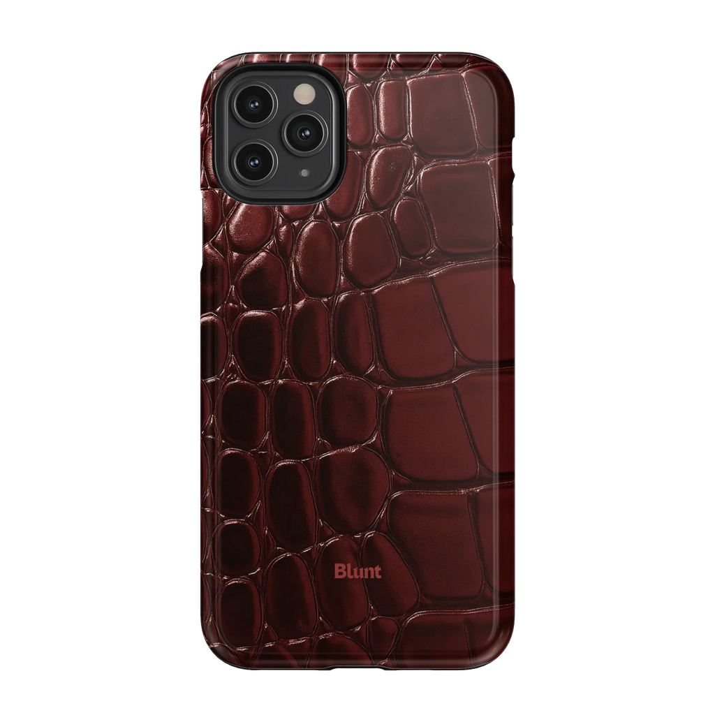 Oxblood Croc iPhone Case