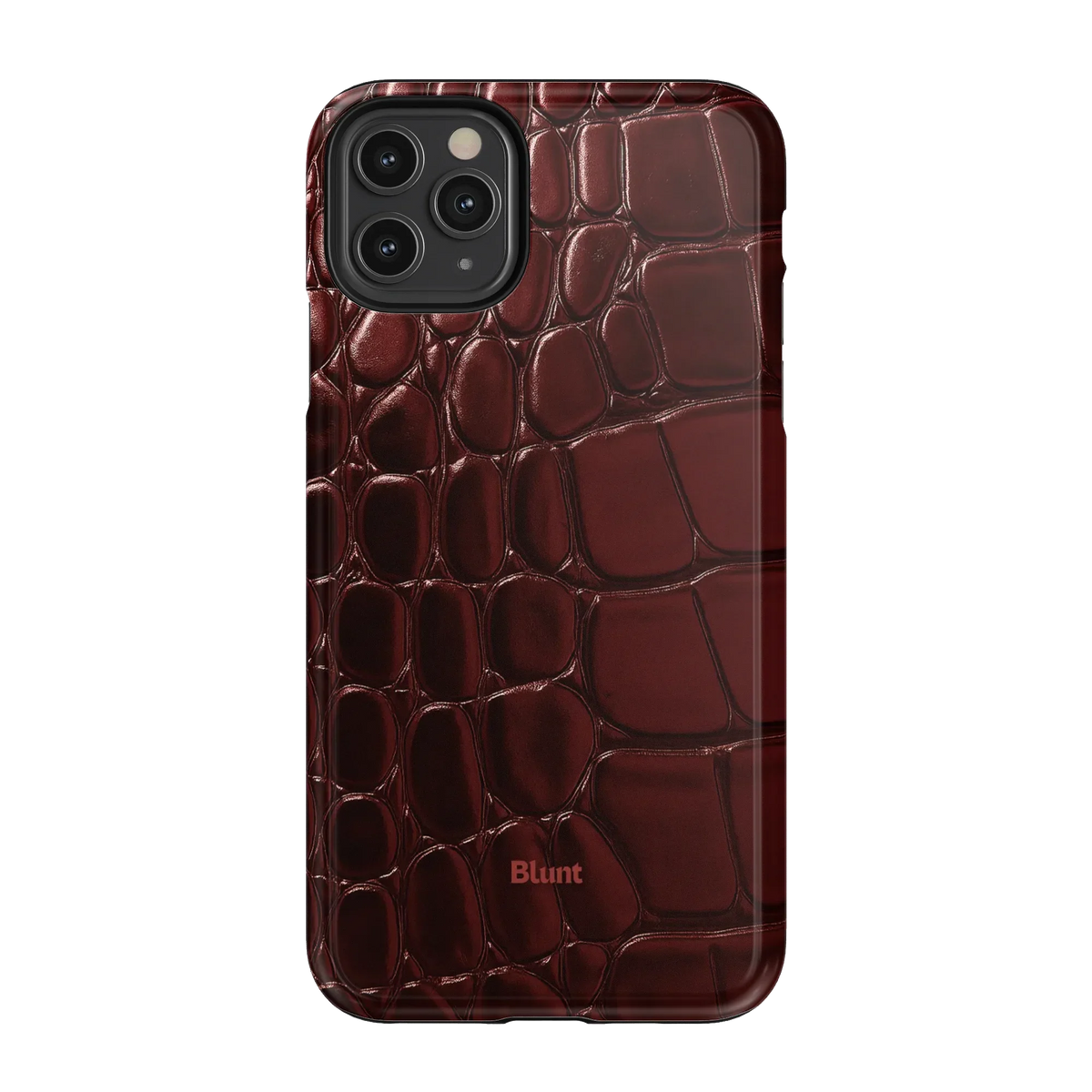 Oxblood Croc iPhone Case