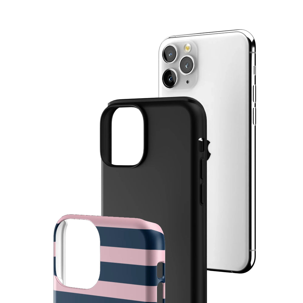 Blueberry Blush Stripe iPhone Case