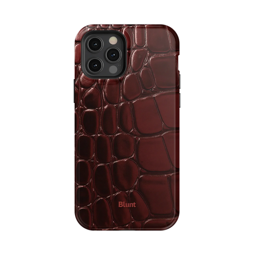 Oxblood Croc iPhone Case