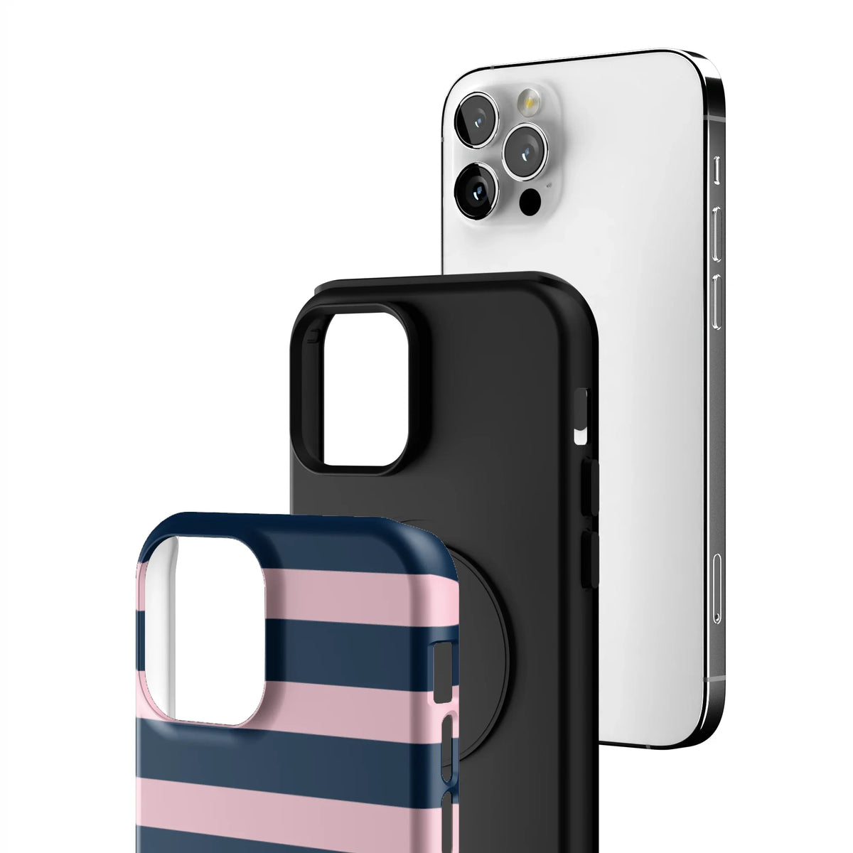 Blueberry Blush Stripe iPhone Case