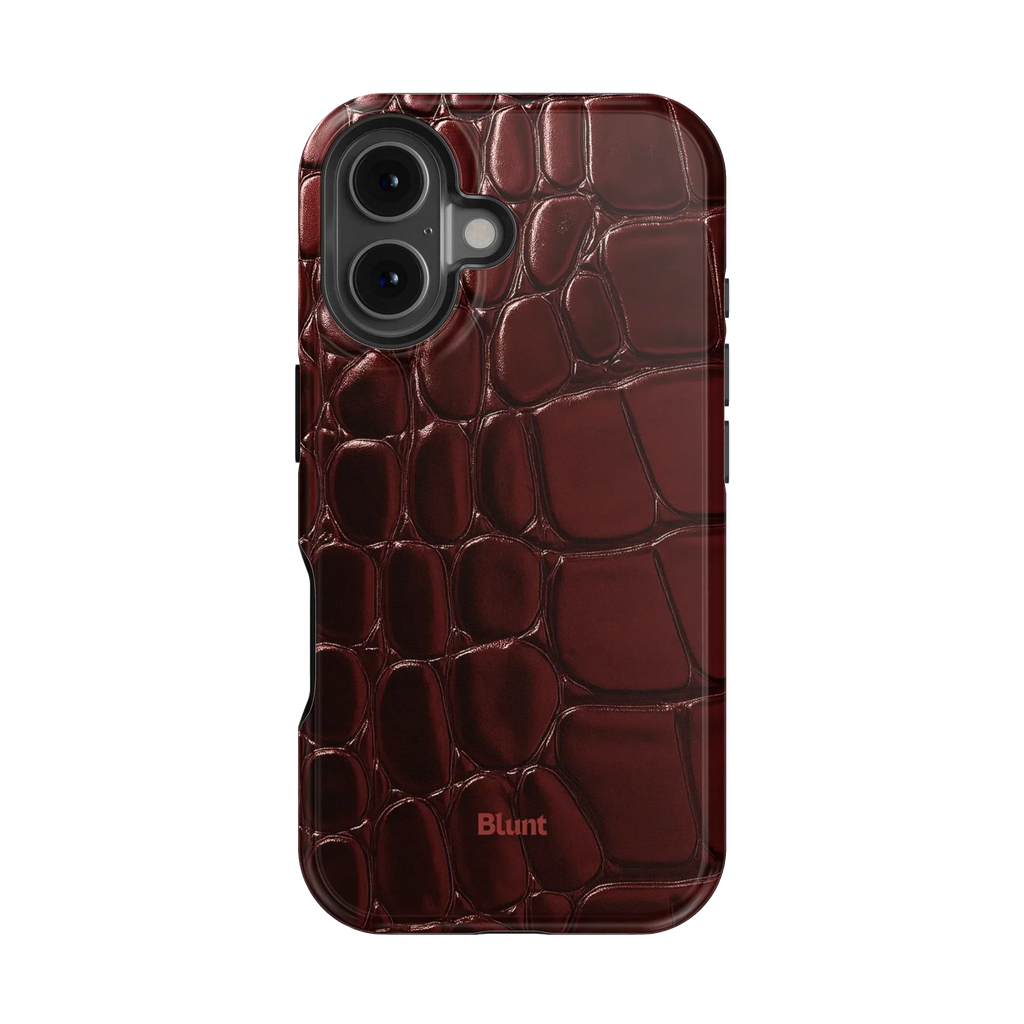 Oxblood Croc iPhone Case