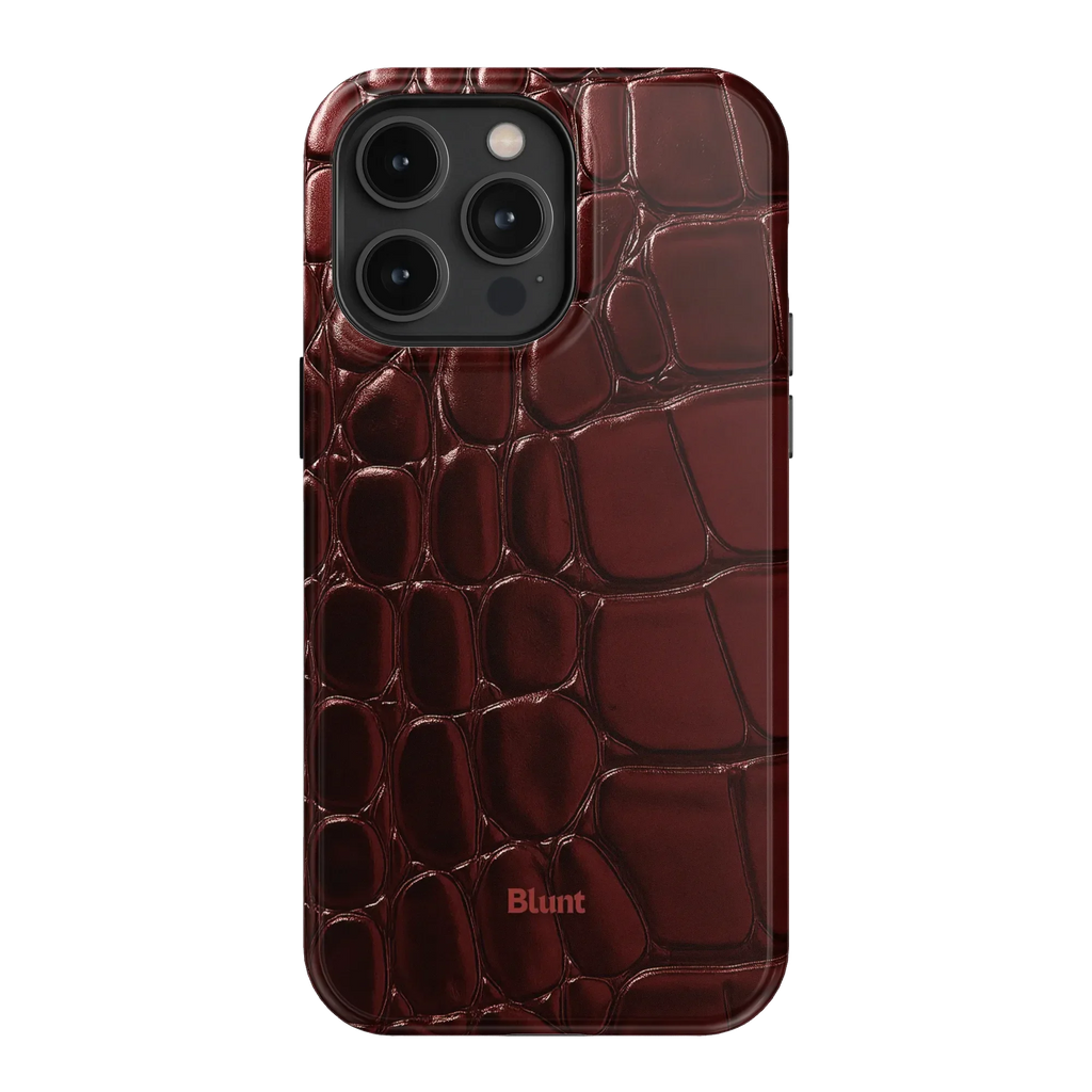 Oxblood Croc iPhone Case