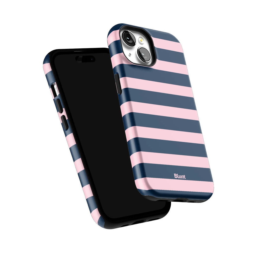 Blueberry Blush Stripe iPhone Case