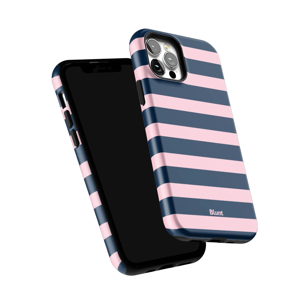 Blueberry Blush Stripe iPhone Case