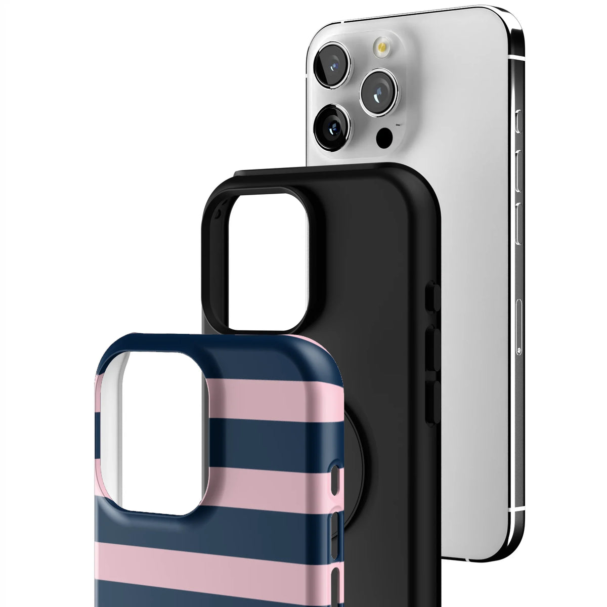 Blueberry Blush Stripe iPhone Case