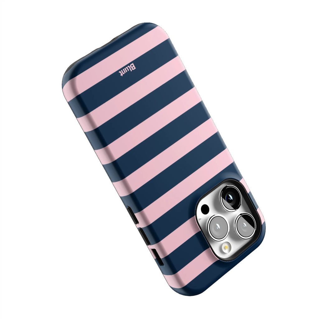 Blueberry Blush Stripe iPhone Case