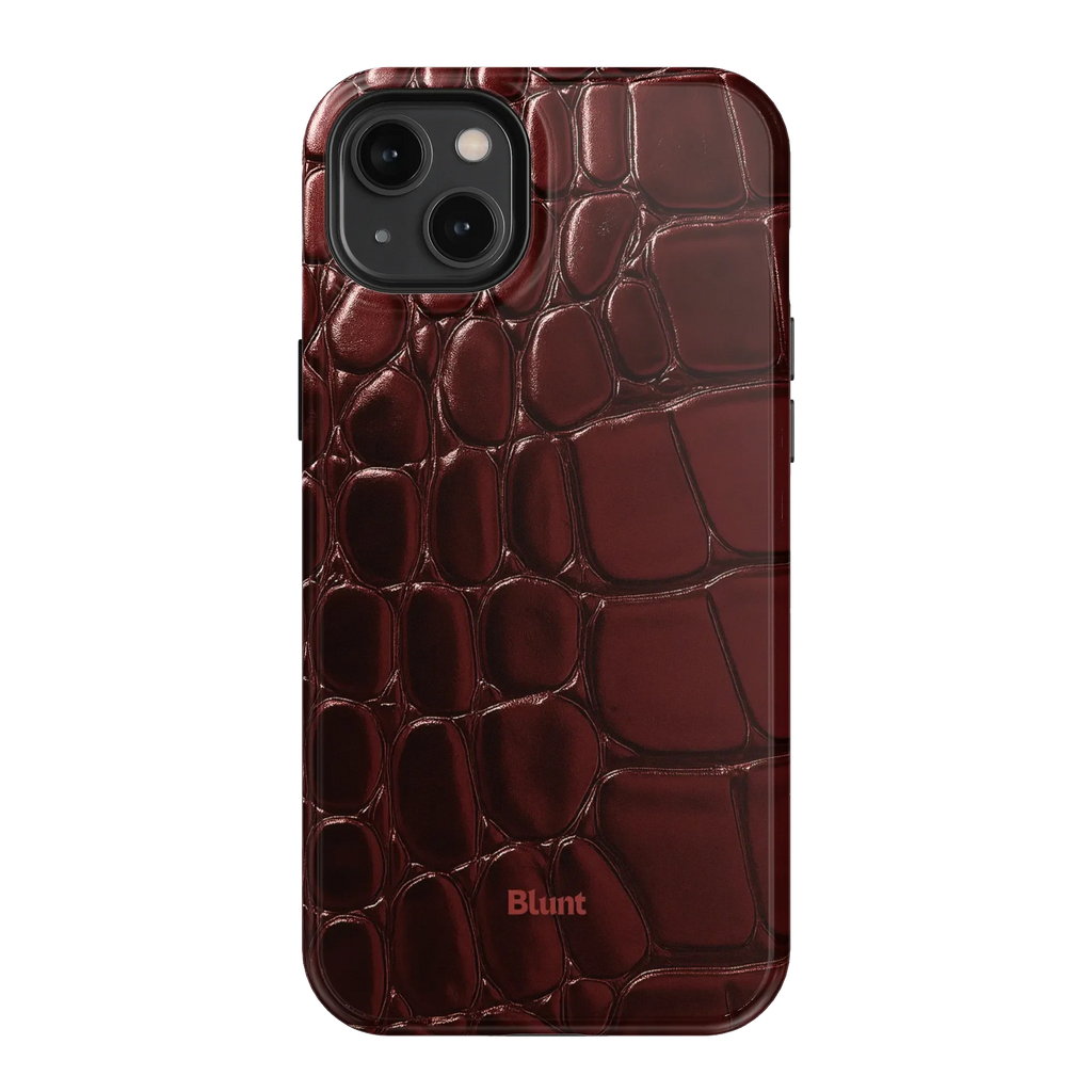 Oxblood Croc iPhone Case