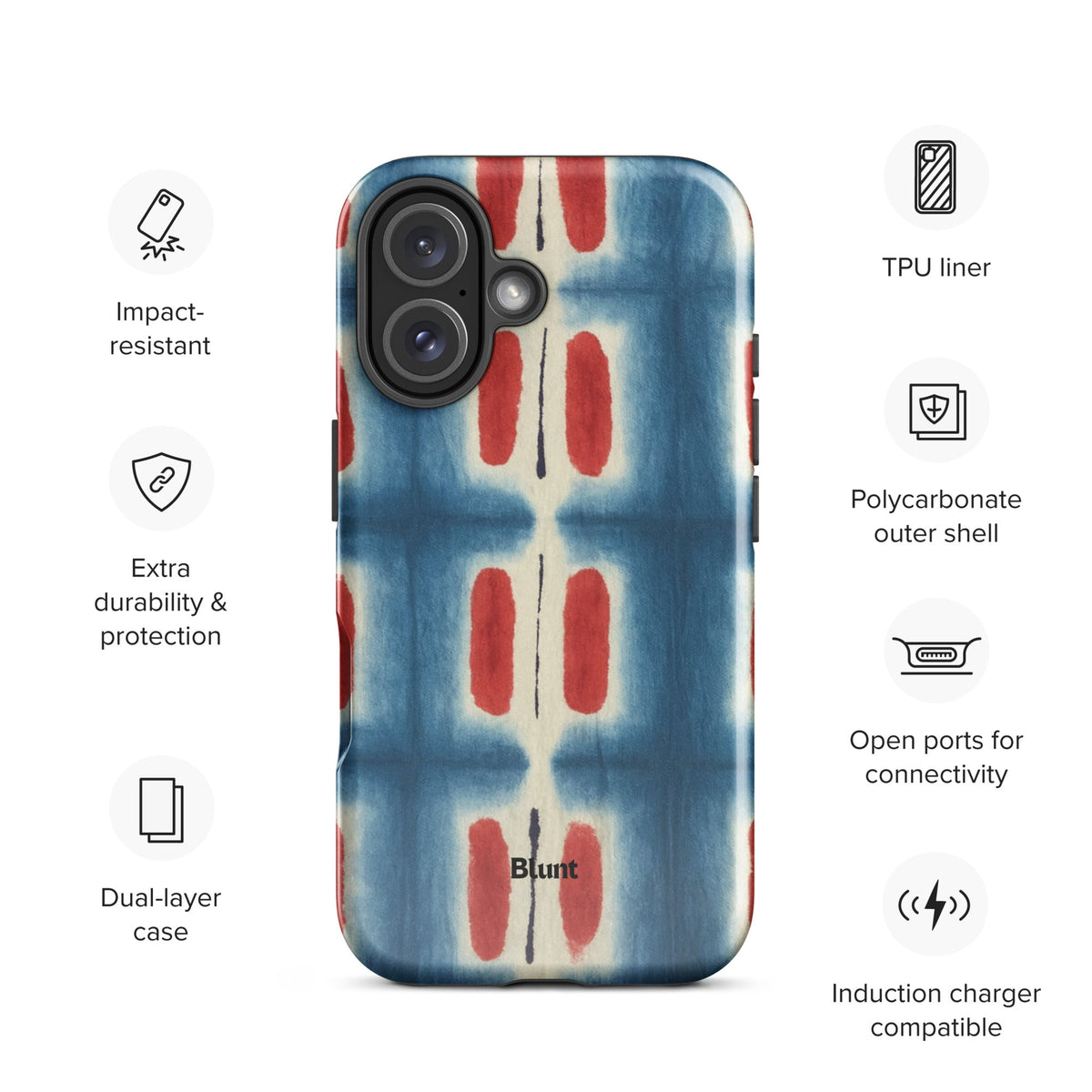 Indigo Blocks iPhone Case